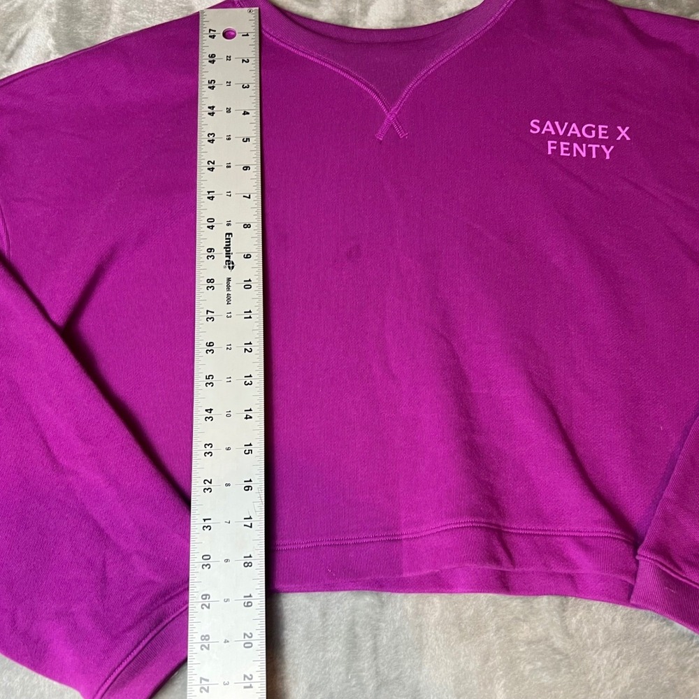 Savage X Fenty‎ Cropped Sweatshirt Pullover Top Purple XL - Picture 4 of 7